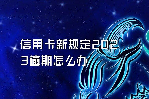 信用卡新规定2023逾期怎么办