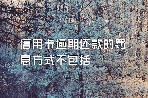 信用卡逾期还款的罚息方式不包括