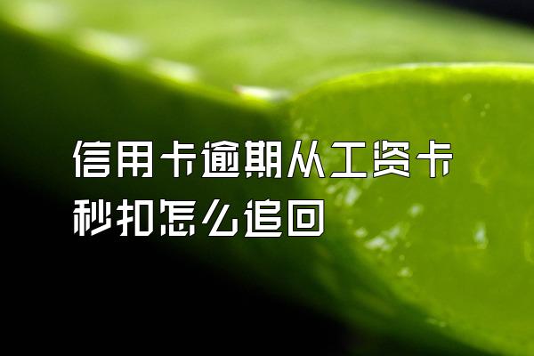 信用卡逾期从工资卡秒扣怎么追回