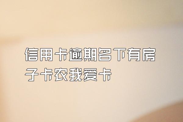 信用卡逾期名下有房子卡农我爱卡