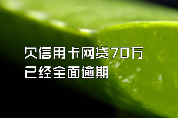 欠信用卡网贷70万已经全面逾期