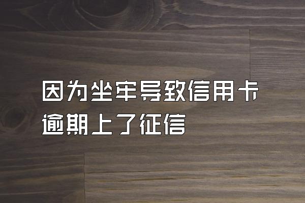 因为坐牢导致信用卡逾期上了征信