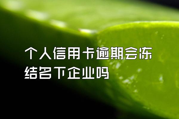 个人信用卡逾期会冻结名下企业吗