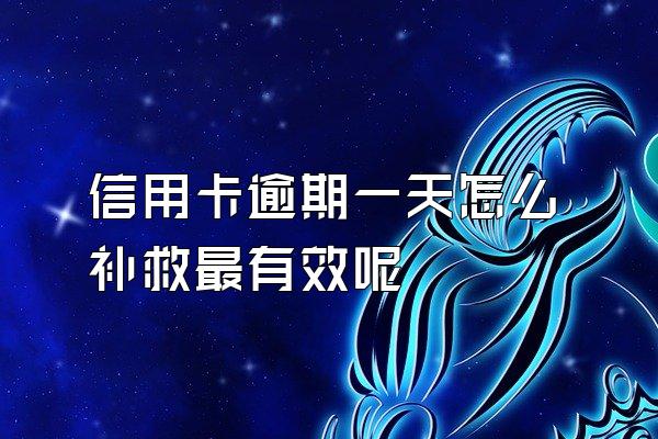 信用卡逾期一天怎么补救最有效呢