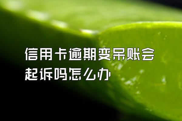 信用卡逾期变呆账会起诉吗怎么办