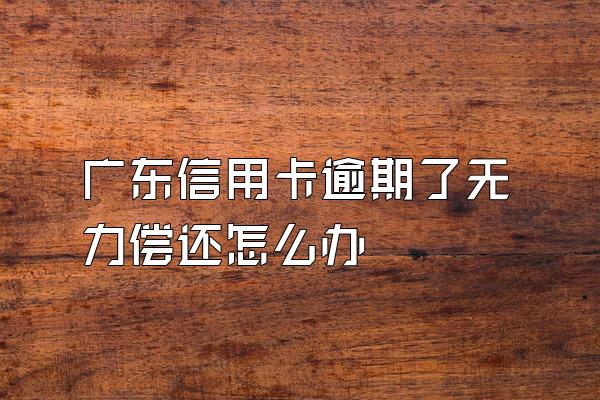 广东信用卡逾期了无力偿还怎么办