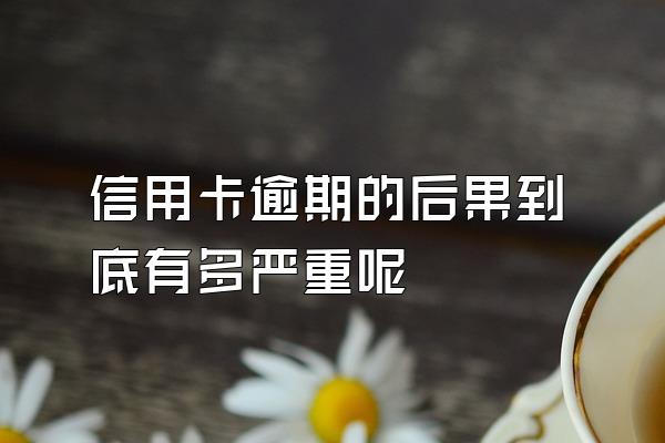 信用卡逾期的后果到底有多严重呢