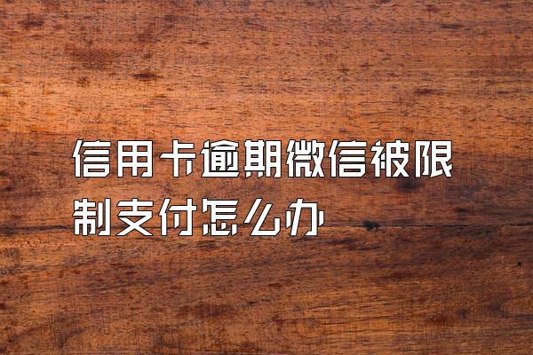 信用卡逾期微信被限制支付怎么办