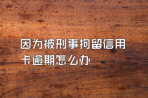 因为被刑事拘留信用卡逾期怎么办