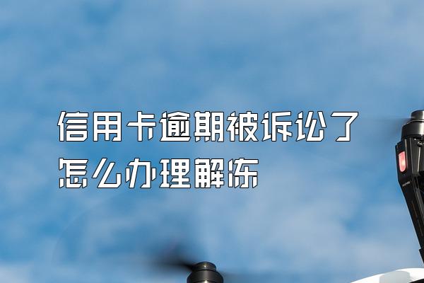 信用卡逾期被诉讼了怎么办理解冻