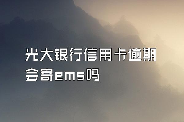 光大银行信用卡逾期会寄ems吗