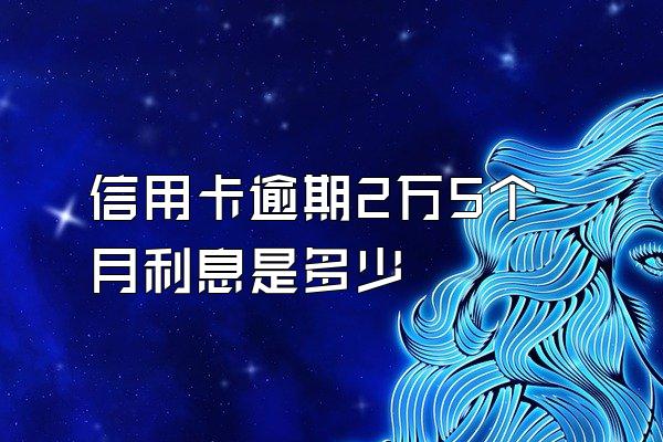 信用卡逾期2万5个月利息是多少
