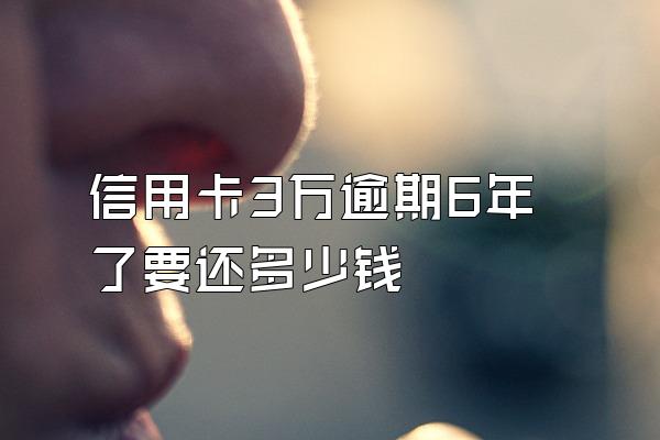 信用卡3万逾期6年了要还多少钱
