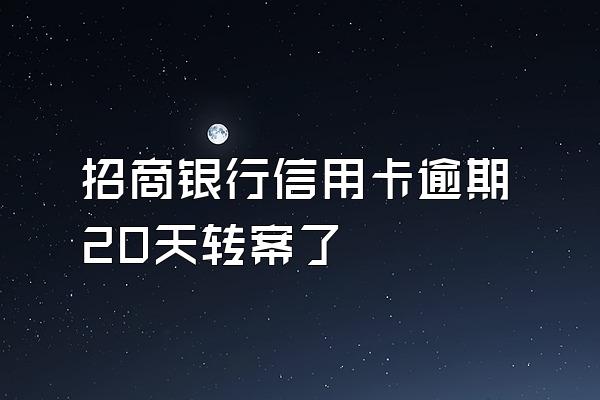 招商银行信用卡逾期20天转案了