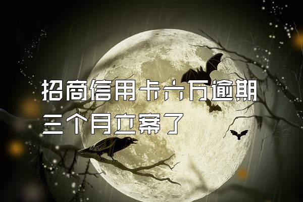 招商信用卡六万逾期三个月立案了