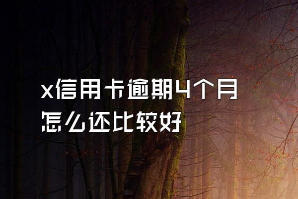 x信用卡逾期4个月怎么还比较好