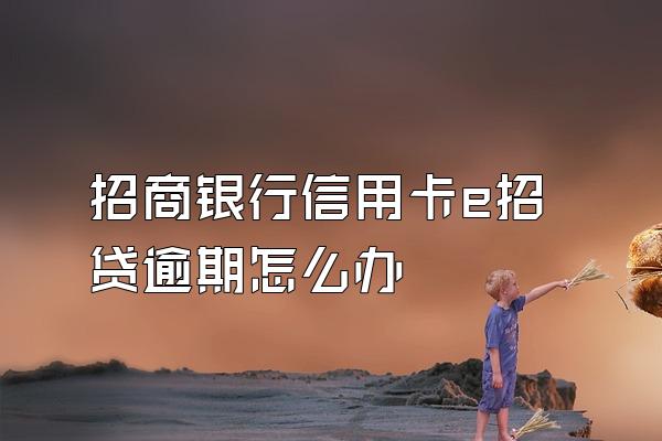 招商银行信用卡e招贷逾期怎么办