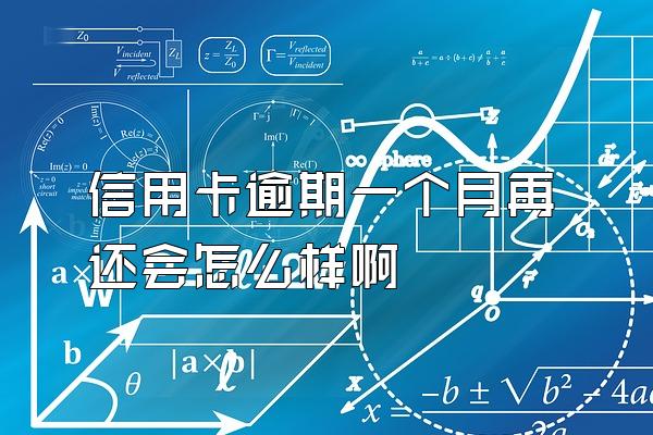 信用卡逾期一个月再还会怎么样啊