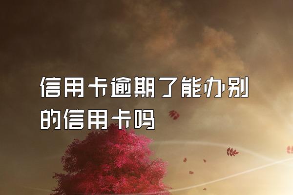 信用卡逾期了能办别的信用卡吗