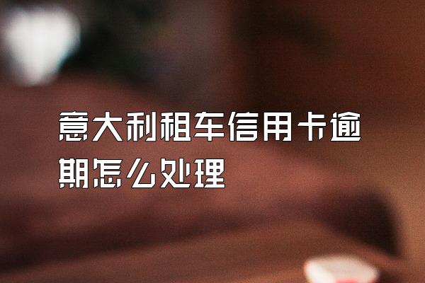 意大利租车信用卡逾期怎么处理