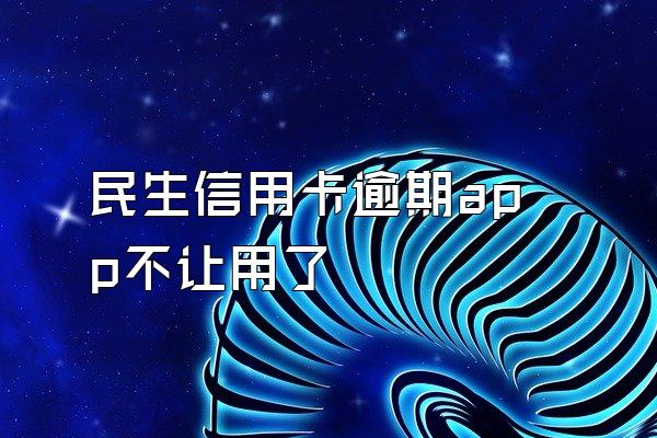 民生信用卡逾期app不让用了