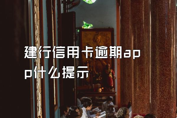 建行信用卡逾期app什么提示