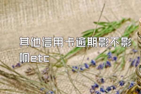其他信用卡逾期影不影响etc