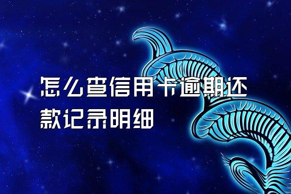 怎么查信用卡逾期还款记录明细