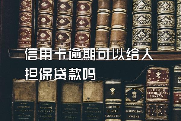 信用卡逾期可以给人担保贷款吗