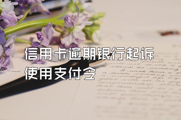 信用卡逾期银行起诉使用支付令