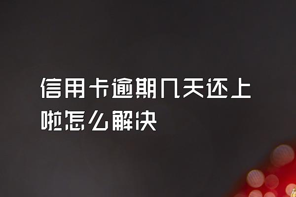 信用卡逾期几天还上啦怎么解决