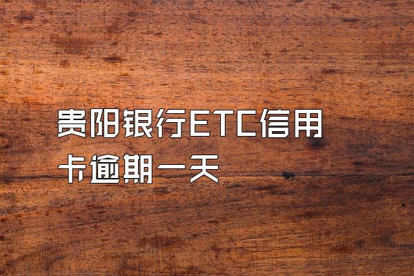 贵阳银行ETC信用卡逾期一天