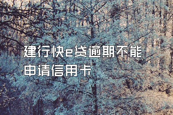 建行快e贷逾期不能申请信用卡
