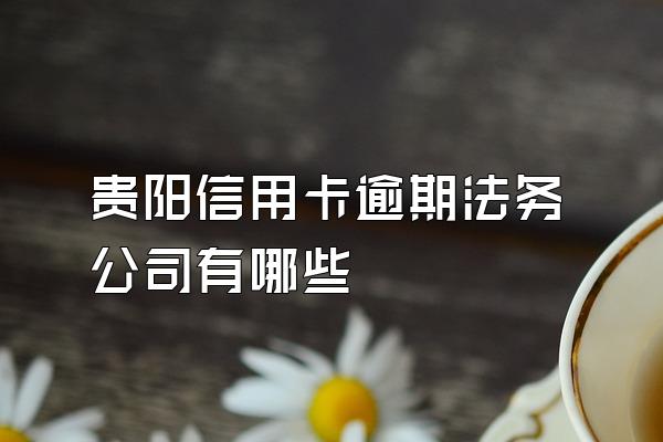 贵阳信用卡逾期法务公司有哪些