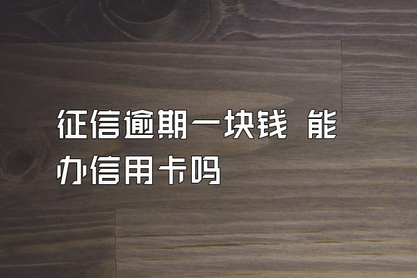 征信逾期一块钱 能办信用卡吗