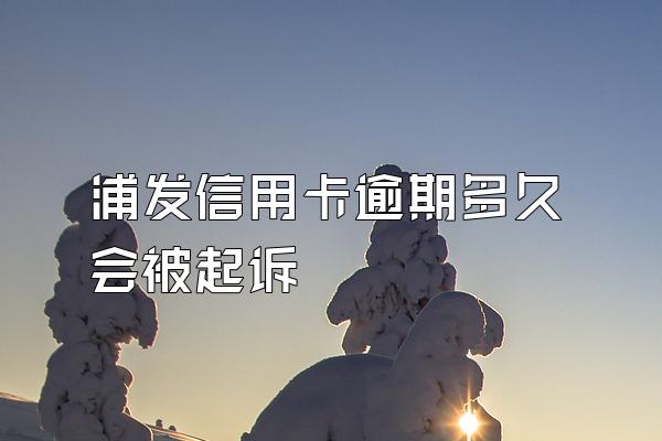 浦发信用卡逾期多久会被起诉