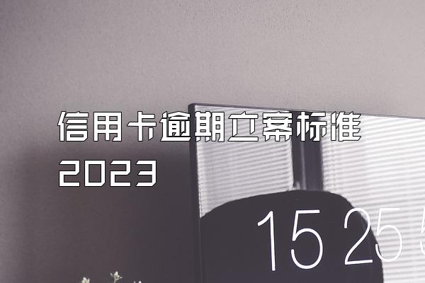 信用卡逾期立案标准2023