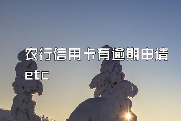 农行信用卡有逾期申请etc