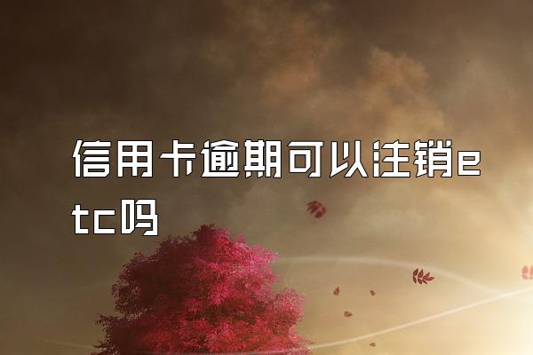 信用卡逾期可以注销etc吗