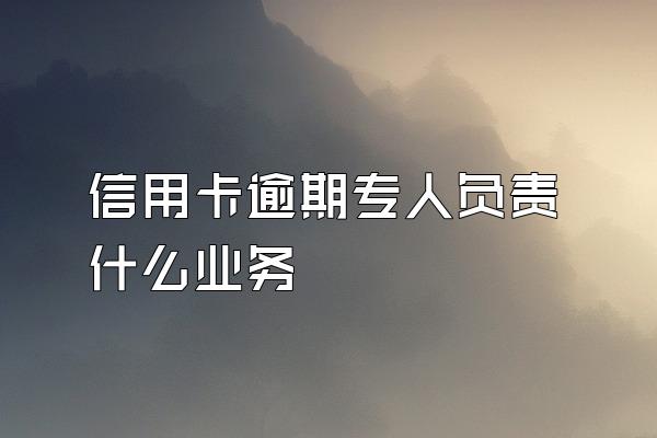 信用卡逾期专人负责什么业务
