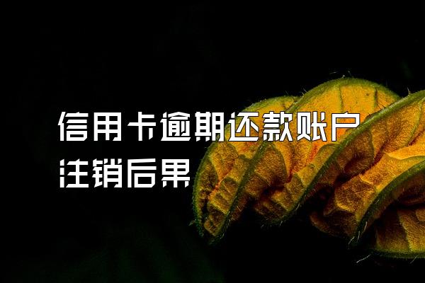 信用卡逾期还款账户注销后果