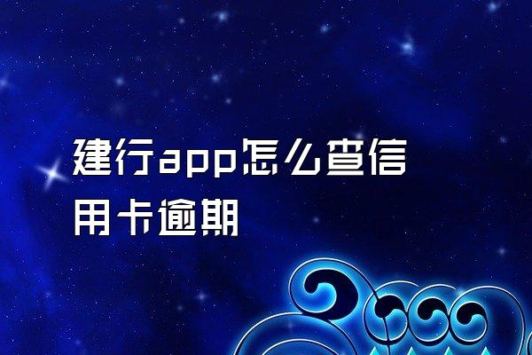 建行app怎么查信用卡逾期