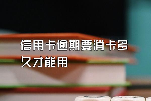 信用卡逾期要消卡多久才能用