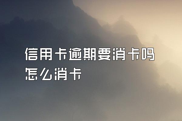 信用卡逾期要消卡吗怎么消卡