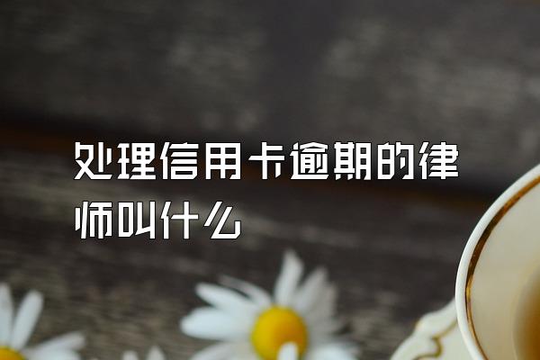 处理信用卡逾期的律师叫什么