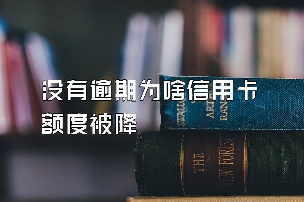 没有逾期为啥信用卡额度被降