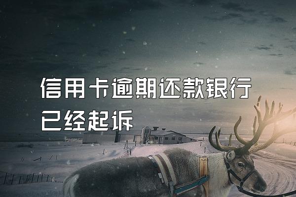 信用卡逾期还款银行已经起诉