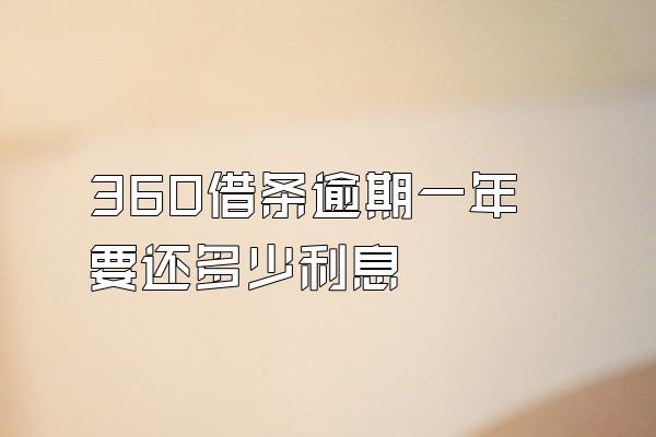 360借条逾期一年要还多少利息