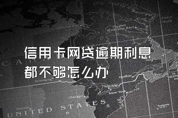 信用卡网贷逾期利息都不够怎么办