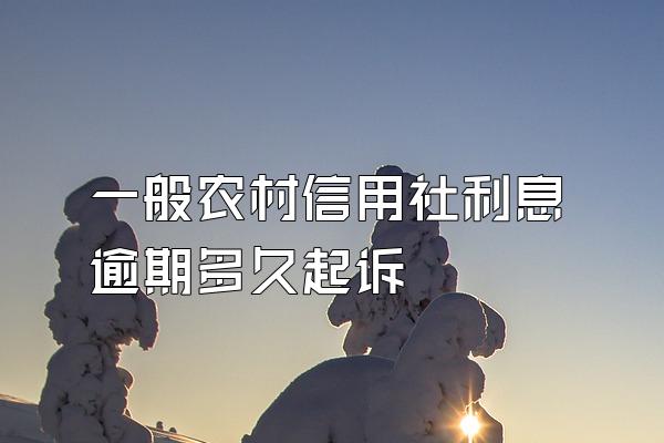 一般农村信用社利息逾期多久起诉